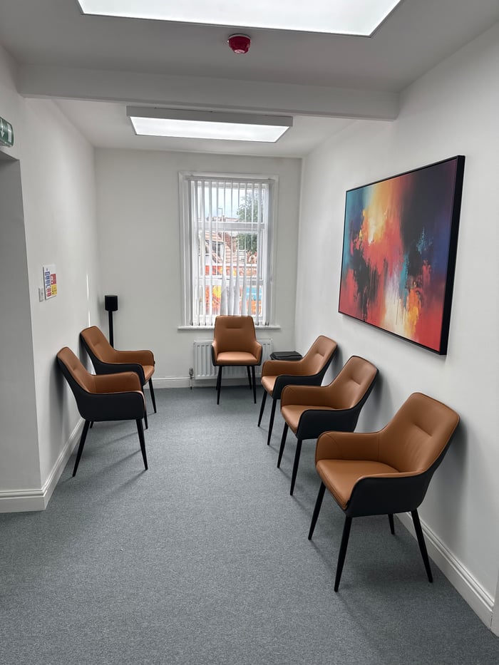 The reception desk at GL1 Dental on Stroud Road, Gloucester